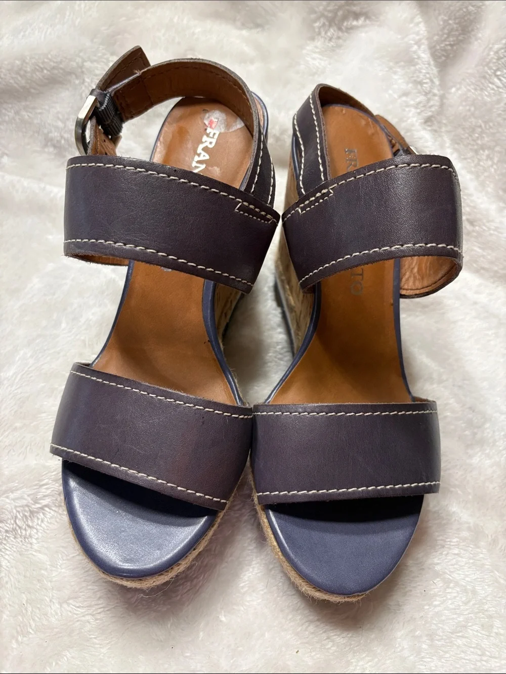 Franco Sarto Leather Espadrille Wedges